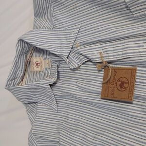 Red Camel Men's button down blue striped shirt Medium new